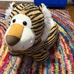 Striped Tiger Plush Seater Stool